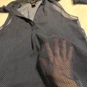 Jules & Leopold Dark Blue Polka Dot Top